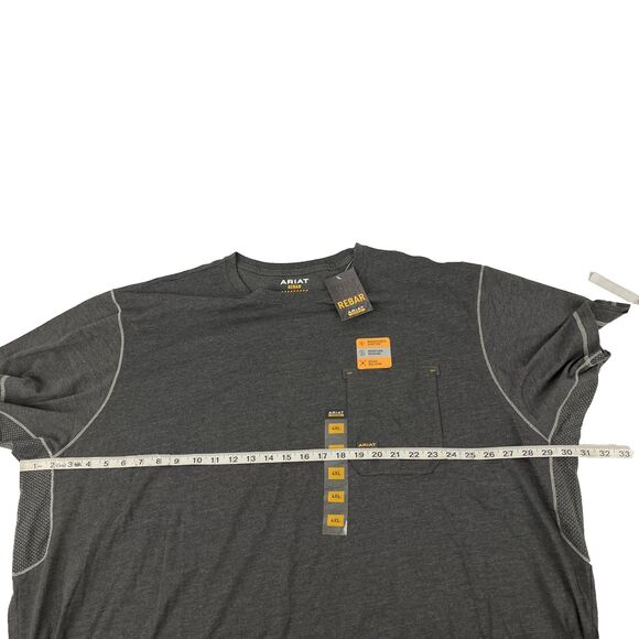 New Mens Ariat Rebar Workman Work T-Shirt Size 4XL NWT Charcoal - Picture 4 of 9
